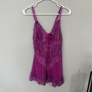 BACI Lacey Purple Chemise Baby Doll Nightgown Nightie Women's Size 14 -16 - 18